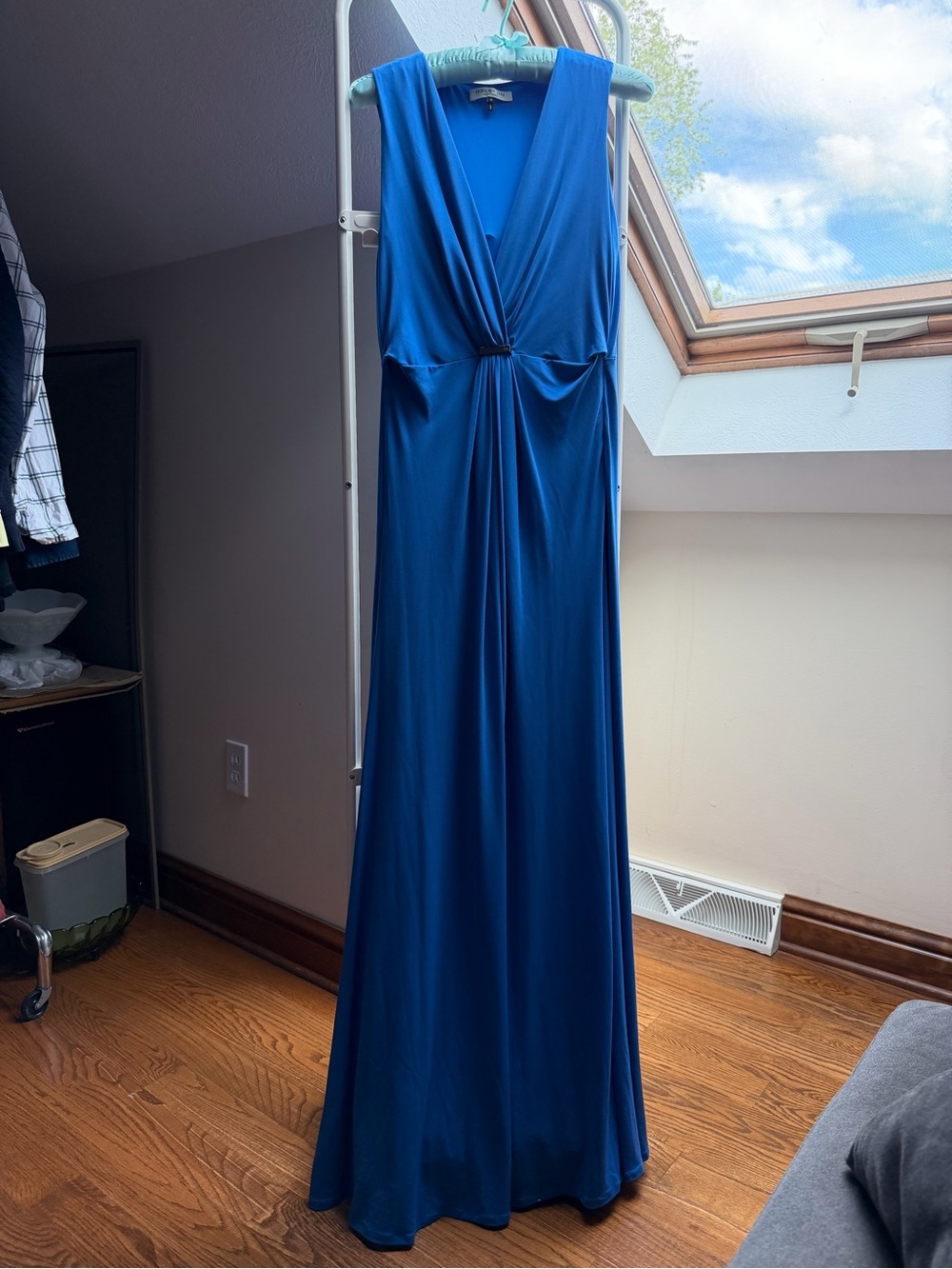 Halston Heritage cobalt blue sleeveless knit maxi dress - size M